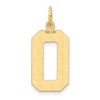 Black Bow Jewelry 14k Yellow Gold, Varsity Collection, Large D/C Pendant Number 0 - 3 of 4