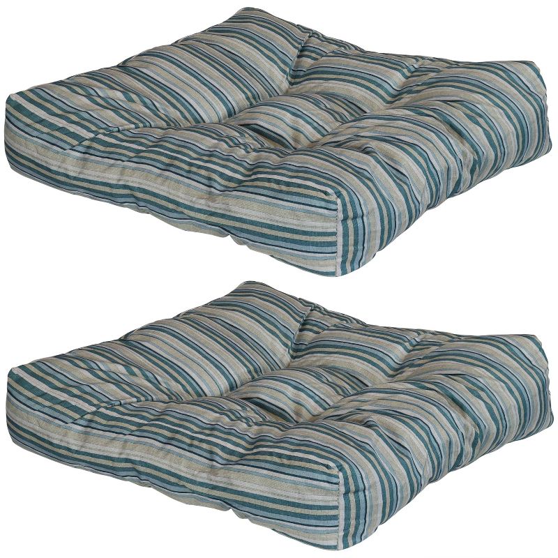 Sunnydaze Indoor/Outdoor Replacement Square Tufted Patio Chair Seat and Back Cushions - 20" - 2pk, 1 of 10