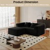 77.17" Corduroy Modular Boneless L-Shaped Sectional Sofa with Ottoman, High-Density Memory Foam, Flexible Configurations, Plush Cushions - 4 of 4