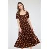 August Sky Women's Velvet Smocked Floral Print Tiered Midi Dress - 4 of 4