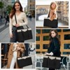 Laptop Bag for Women 15 Inch Work Tote Bag with Detachable Strap & Bow Leather Professional Laptop Tote with Cup Holder - 2 of 4