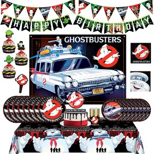 Treasures Gifted Ghostbusters Party Supplies - Ultimate Set for 24 Guests - Cake Topper, Tablecloth, Banner, Balloons, Photo Backdrop, Tableware - 1 of 4