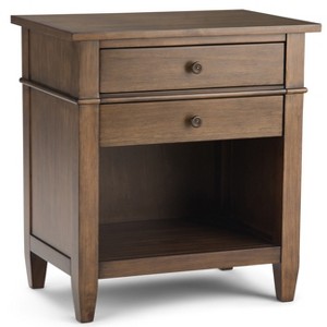 Sterling Solid Wood Nightstand Rustic Natural Aged Brown - Wyndenhall
