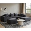 Corduroy Modular Compression Convertible L-Shaped Sectional Sofas with High-Density Sponge Filling and 5 Throw Pillows, No Assembly Required - 4 of 4