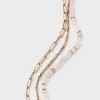 Rose Quartz and Medallion Charm Beaded Necklace - Universal Thread™ Gold - 4 of 4