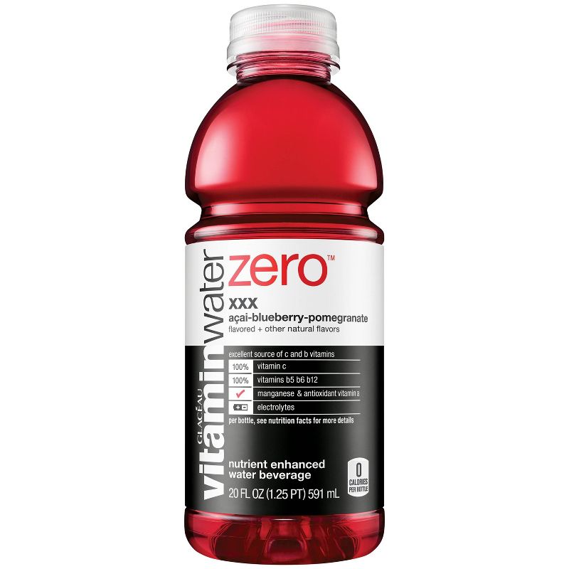 vitaminwater zero xxx a&#231;ai- blueberry-pomegranate - 20 fl oz Bottle, 3 of 7