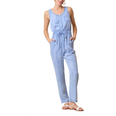 Women's Sleeveless Denim Jumpsuit - Doe and Rae
