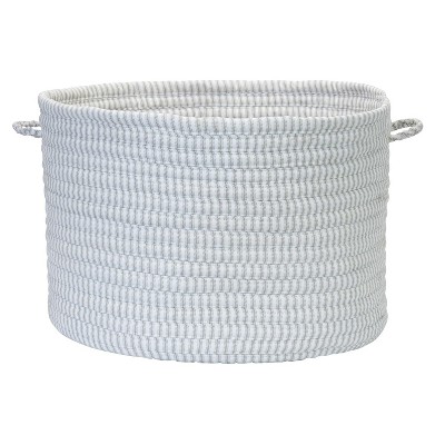 Colonial Mills Solid Ticking Storage Basket, 14 by 10-Inch, Gray
