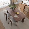SpassWay 30" H Gracefully Curved Table 500lb Heavy Duty Capacity Dining Table for Sophisticated Spaces (Black/Walnut/Natural) - 2 of 4