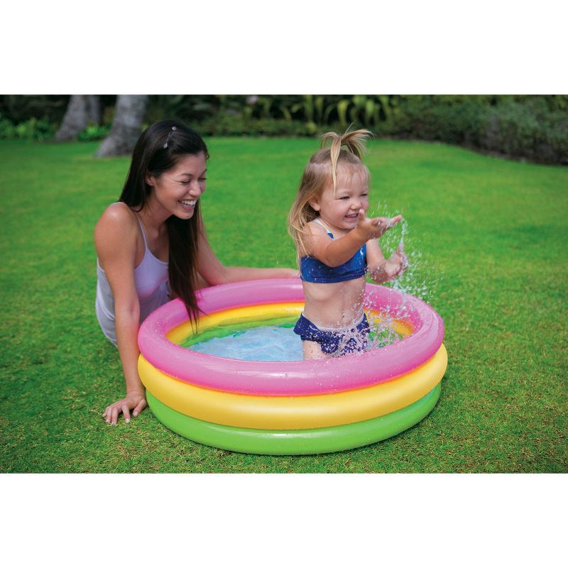 Intex 58924EP 34in x 10in Sunset Glow Soft Inflatable Baby Swimming Pool, 4 of 6