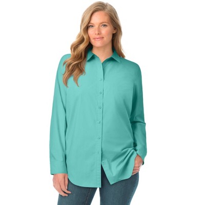 Woman Within Plus Size Perfect Long Sleeve Shirt