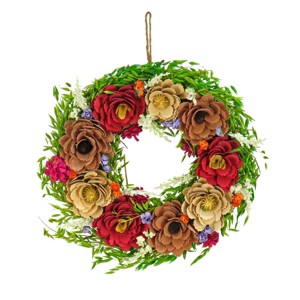 17" Artificial Spring Blooms Floral Wreath - National Tree Company - 1 of 3