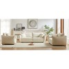 Modern 3-Seater + 3-Seater + 1-Seater Linen Fabric Sofa Set with Wooden Frame and 5 Pillows - 4 of 4