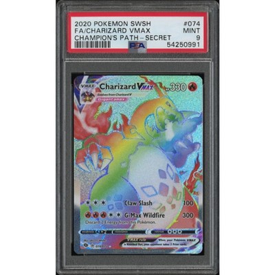 2020 Pokemon Sword and Shield Champion’s Path Rainbow Rare Holo Charizard VMAX #74 PSA MINT 9 (Graded Card)