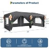 10x20 Pop Up Canopy Tent with 6 Removable Sidewalls, Waterproof Commercial Canopy Outdoor Gazebo Garden Tents for Parties with Sandbags - 4 of 4