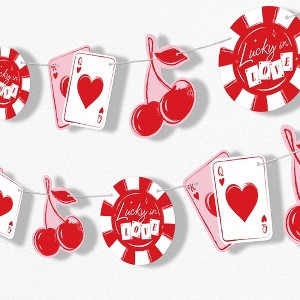 Big Dot of Happiness Lucky in Love Garland Banner, Las Vegas Bachelorette Party Decor, 30 Feet of Cord, 15 Double-Sided Favor Pieces - 1 of 4