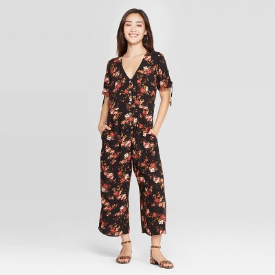target black floral jumpsuit
