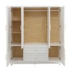 Keloyid Seusar White Wood 61.42 in. Armoire with 2 Drawers, Hanging Rod and Shelves - 4 of 4