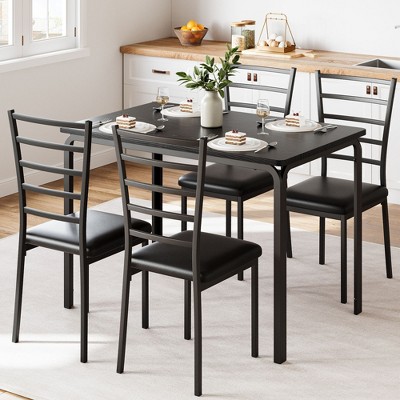 Dining Table for 2, Small Table and Chairs Set of 2, Dinette Set for 2, Square Dinner Table Set, 3 Piece Kitchen & Dining Room Sets for Small Space