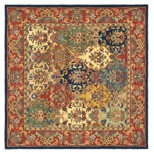 Floral Tufted Square Area Rug 6