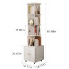 TOAOTBNBO 5 Tier Rotating Bookshelf with Drawer, Floor-Standing Bookcase With Stroage Cabinet, Wood Display Book Shelf for Bedroom - 3 of 4