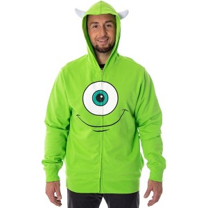 Seven Times Six Disney Monsters Inc Mike Wazowski Adult Costume Full-Zip 3D Hoodie Green - 1 of 4