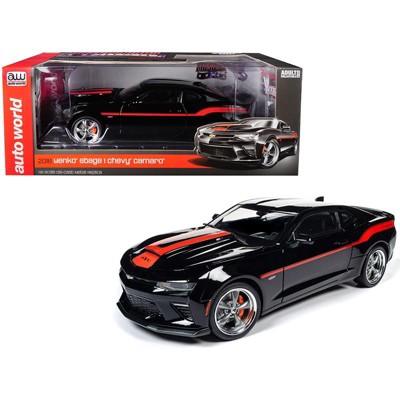 2018 Chevrolet Camaro Yenko/SC Stage I Coupe Black w/Orange Stripes Ltd Ed 300 pcs 1/18 Diecast Model Car by Autoworld