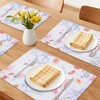 REGALWOVEN Farmhouse Placemats Set of 6 Linen Placemats for Dining Table Decor Indoor Outdoor Washable Floral Kitchen Table Mat - 2 of 4