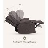 Oversize 27" Recliner Chair, Single PU Leather Sofa with Side Pocket, Chaise Lounge Reclining Seat with 2 Cup Holders for Living Room, Bedroom - 4 of 4