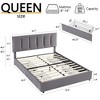 VECELO Upholstered Bed Frame with 1/4 Drawers and Adjustable Headboard, Twin/Full/Queen/King Platform Bed - 3 of 4