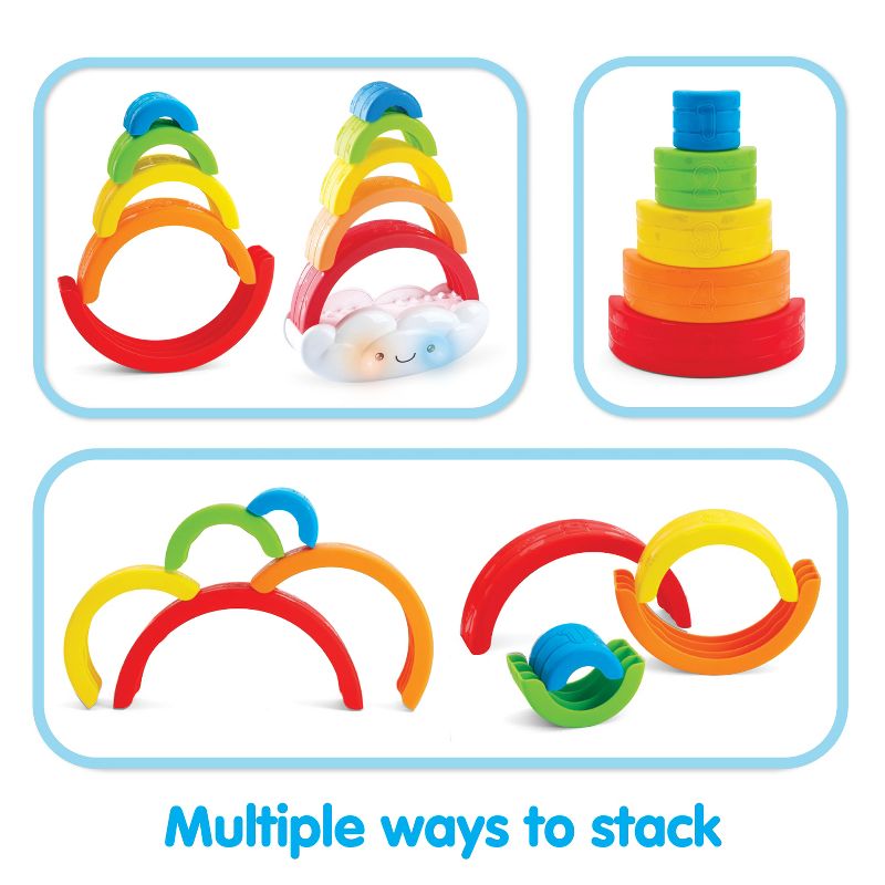 Kidoozie Musical Stack & Learn Rainbow, Stacking Activity Toy for Infants and Toddlers 6-24M with Motion Activated Lights and Sounds, 5 of 8