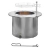 CAVINAS 25" Fire Pit with Poker Outdoor Fire Pit Durable Firepit with Grill for Outdoor Grilling and Travel - 2 of 4