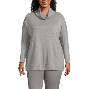 Lands' End Women's Long Sleeve Cozy Knit Cowl Neck Tunic - 1 of 3