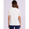 INSPIRE CHIC Women's Summer Crew Neck Wavy Edge Short Sleeve Eyelet Solid Shirts - 3 of 4