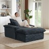 Vynxaria Modern 51.97" Compression Single Seat Sofa - Dark Gray, Cushioned, Unique Footrest (Activity Seat Bags) - 2 of 4