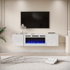 EROMMY 70'' Floating TV Stand with 36'' Electric Fireplace, High Gloss Finish with 12 Flame Fireplace Insert Heater - 2 of 4