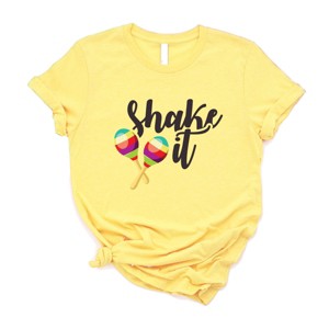 Simply Sage Market Shake It Maracas Short Sleeve Tee - 2XL - Yellow - 1 of 4