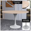 LeisureMod Verve Mid-Century Modern Table with a 48" Round MDF Tabletop and White Steel Pedestal Base for Kitchen and Dining Room - 3 of 4