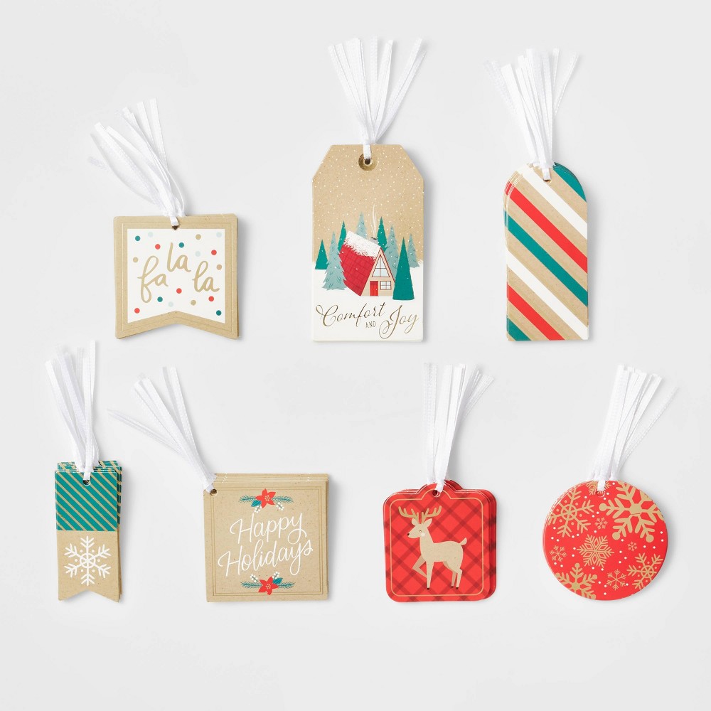 50ct Can of Folk Gift Tags - Wondershop