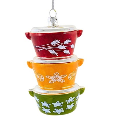 Cody Foster 4.5 Inch Vintage Casserole Dishes Ornament Cookware Retro Crazy Daisy Gold Butterfly Tree Ornaments