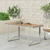 NicBex 62.75Inch Rectangle Dining Table with Faux Wood Slats Tabletop and Aluminium Frame - 2 of 4