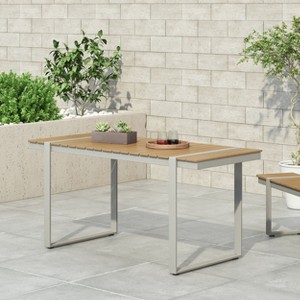 NicBex Dining Table 62.75" Modern Rectangle Dining Table with Metal Frame for Kitchen,Patio, Dining Room - 1 of 4