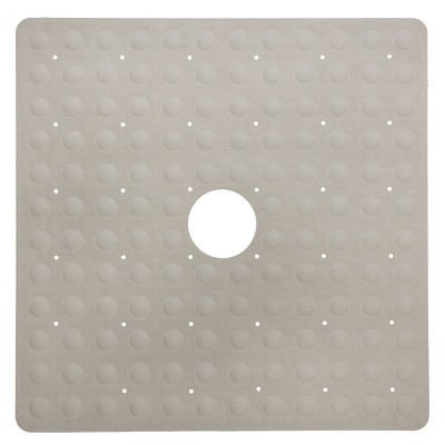 Rubber Non-Slip Square Shower Mat with Microban Tan - Slipx Solutions