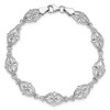 Black Bow Jewelry 8mm Filigree Heart Link Bracelet in 14k White Gold, 7 Inch - 4 of 4
