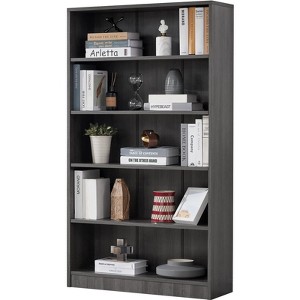 Sevobal Decorarive Bookshelf Bookshelf for Bedroom 5 Shelf Office Bookcase for Living Room, Gray, 33"*11.6"*59.8" - 1 of 4