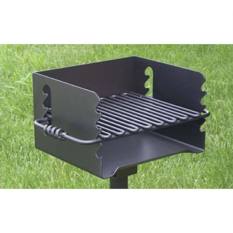 Pilot Rock CBP 135 Park-Style Steel Outdoor BBQ Charcoal Grill (Asadores de Carbon), Cooking Grate and Post for Camping or Backyard, Black, 4 of 6