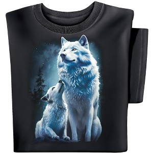 Collections Etc Majestic Mother Guardian Wolf Short Sleeve Graphic Tee - 1 of 4