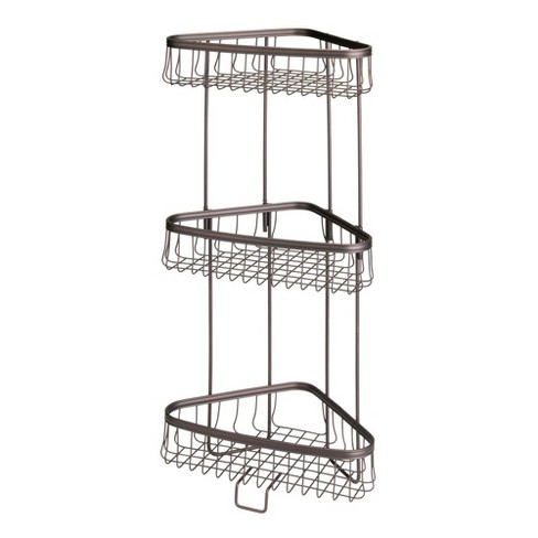 Mdesign Metal 3 Tier Vertical Corner Shelf Unit For Bathroom