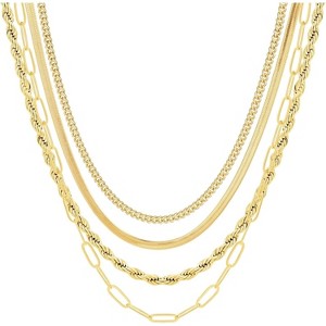 Layered Necklace Set for Women, 14K Gold/Silver Plated Multi-Pendant & Chain Collection - 1 of 4