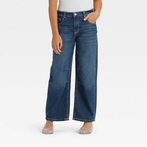 Girls' Mid-Rise Barrel Leg Jeans - art class™ - 1 of 3